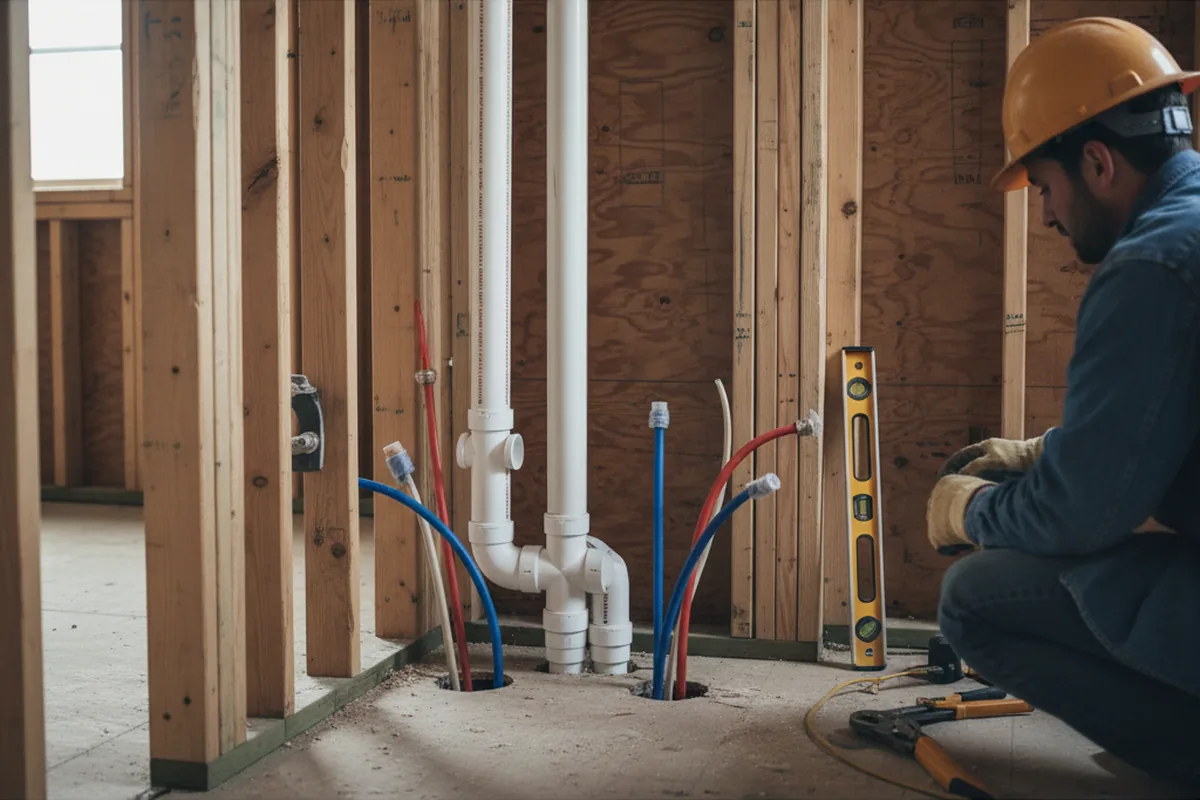 Drain and supply rough-in during Leak Detection in Sanford